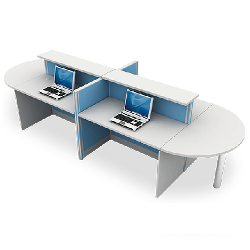 ชุด work station 4ที่นั่ง พร้อมตัวต่อโค้งโต๊ะประชุม/MT-WAC014