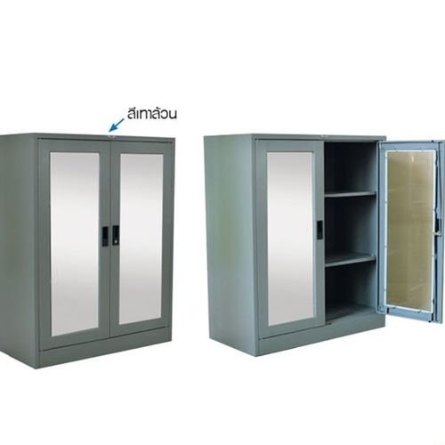 *96.ตู้เอกสาร 2 บานเปิดกระจกเงา มือจับฝัง 3