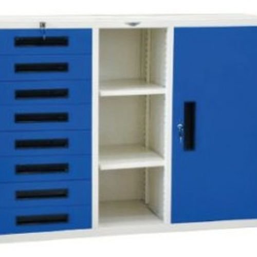 ***39.ตู้เอกสาร 1 บาน 8 ลิ้นชัก ขนาด 4ฟุต มีชั้นกลาง