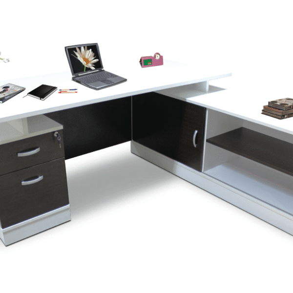 EU-332 โต๊ะทำงาน EROS รุ่น EROS-180 ผลิตจากไม้ปาร์ติเคิลบอร์ดปิดผิวด้วยเมลามิน ขนาด W180xD175xH75 cm.