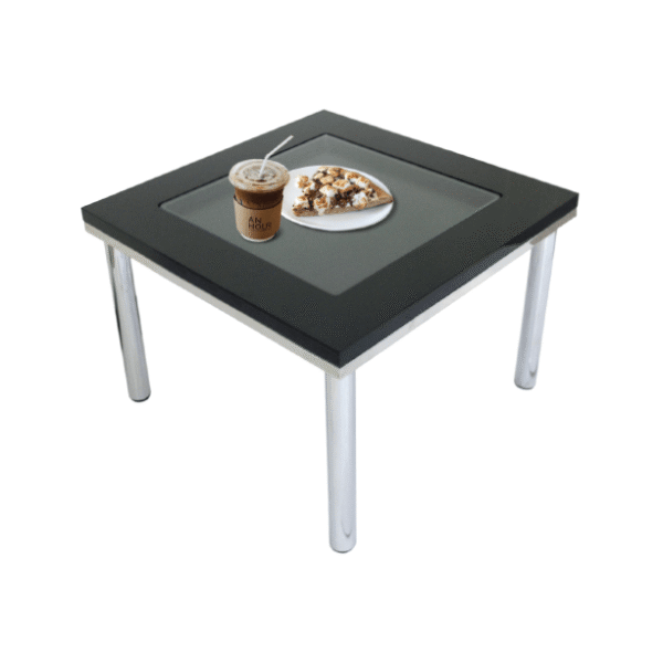 SQ-60 โต๊ะกลาง+TOP ด้านบนกระจกใส ด้านล่างกระจกฝ้า ขนาด W60xD60xH42 cm.