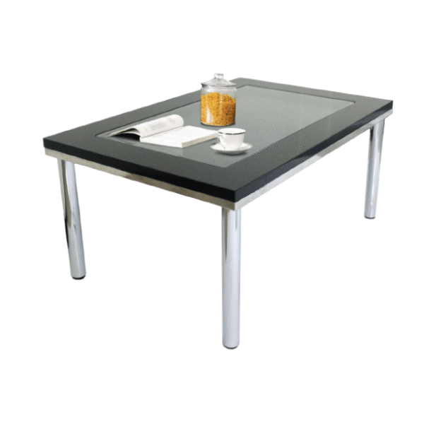 SQ-90 โต๊ะกลาง+TOP ด้านบนกระจกใส ด้านล่างกระจกฝ้า ขนาด W90xD60xH42 cm.